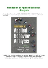 Download Handbook Of Applied Behavior Analysis W O R D Download Handbook Of Applied Behavior Analysis W O R D