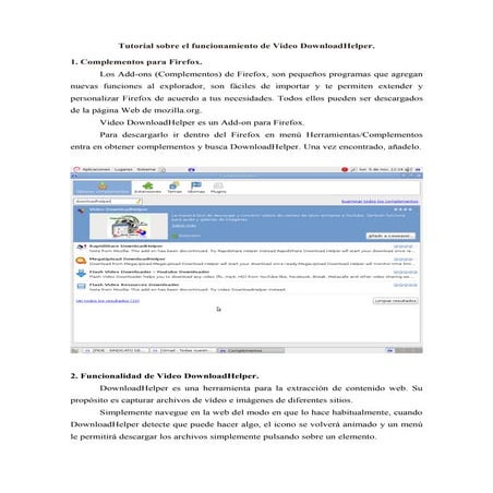 Tutorial DownloadHelper | PDF