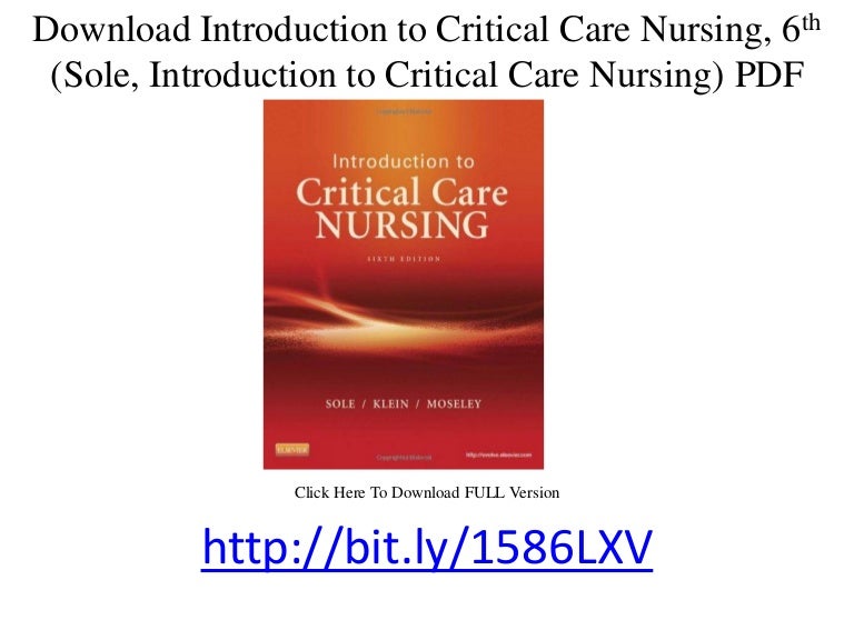 Download introduction to critical care nursing, 6th (sole, introducti…