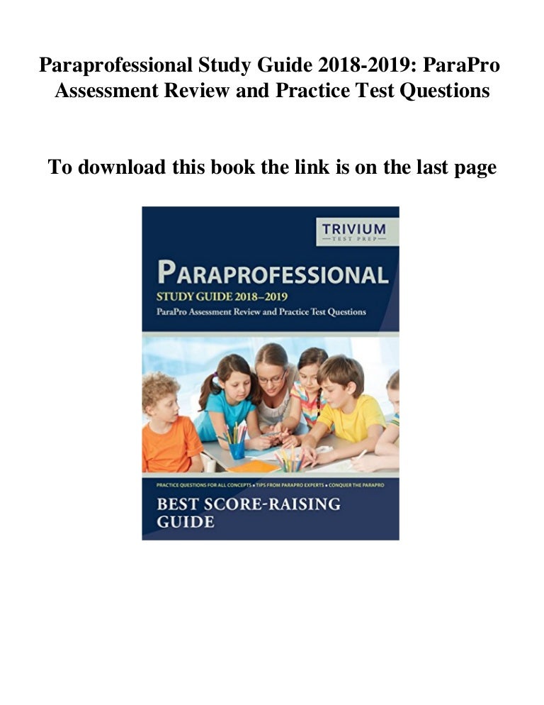 DOWNLOAD Paraprofessional Study Guide 2018-2019: ParaPro Assessment R…