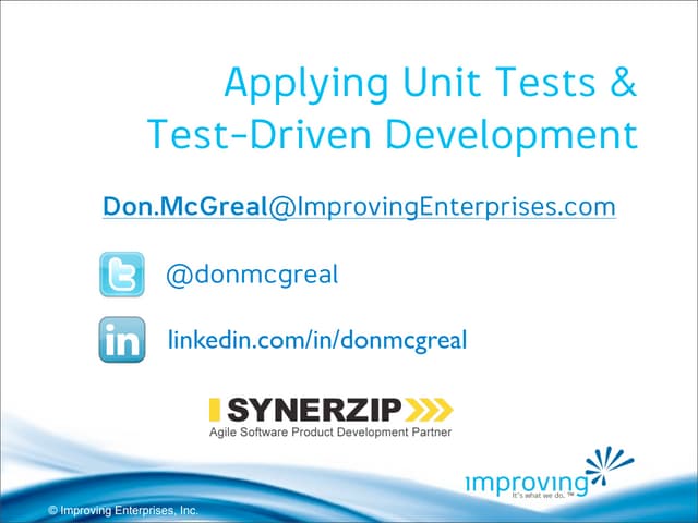 Adopting TDD - by Don McGreal
