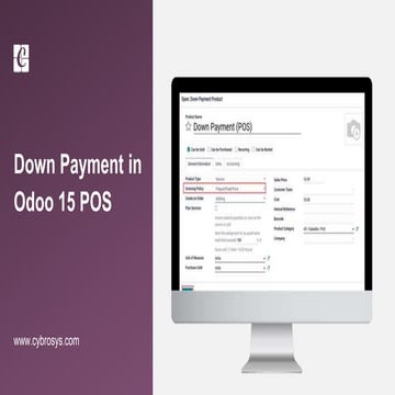 What is Down Payment in Odoo 15 POS