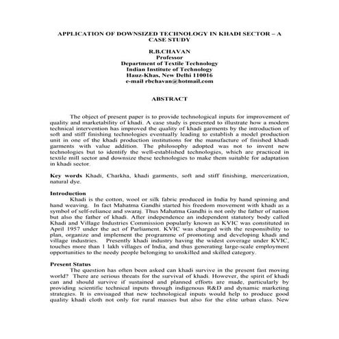 Down sized khadi tech[1]., bhuneshwar conf