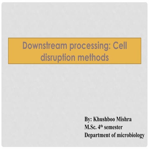 Downstream Processing: Cell disruption method