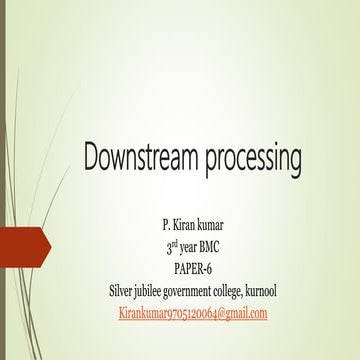 Downstream processing - industrial microbiology 