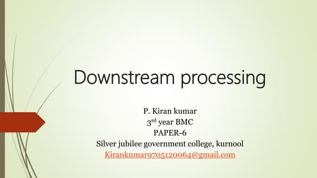 Downstream processing - industrial microbiology 