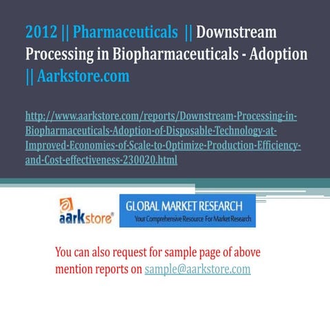 Downstream processing in biopharmaceuticals   adoption