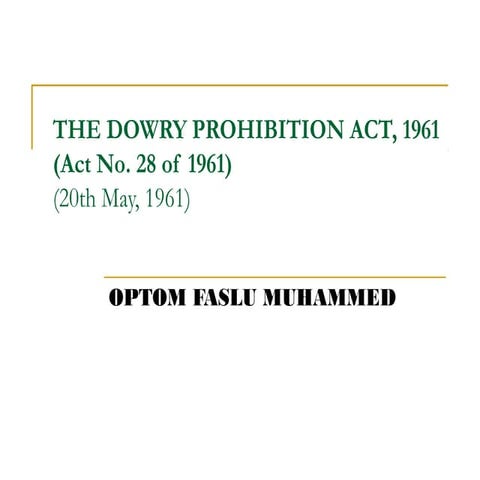 Dowry prohibition act