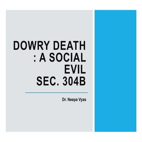 Dowry death : Social Evil 