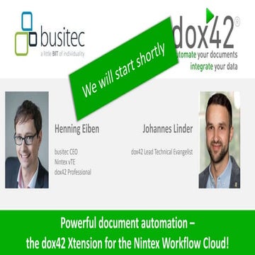 Powerful document automation – the dox42 Xtension for the Nintex Workflow Cloud