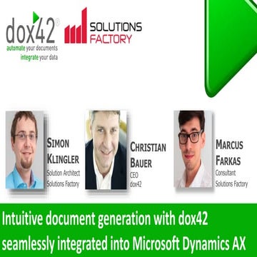 Intuitive document creation with dox42 seamlessly integrated in Microsoft Dyn...