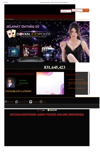 DOYANJUDIPOKER - AGEN POKER ONLINE TERPERCAYA