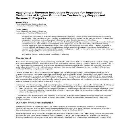 Applying a Reverse Induction Process for Improved Definition of Higher Educat...