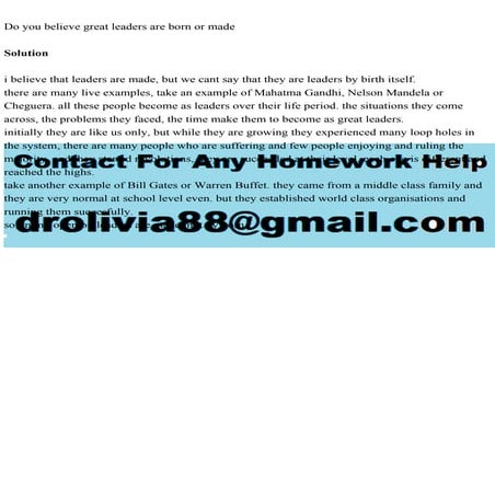 Do you believe great leaders are born or madeSolutioni believe.pdf