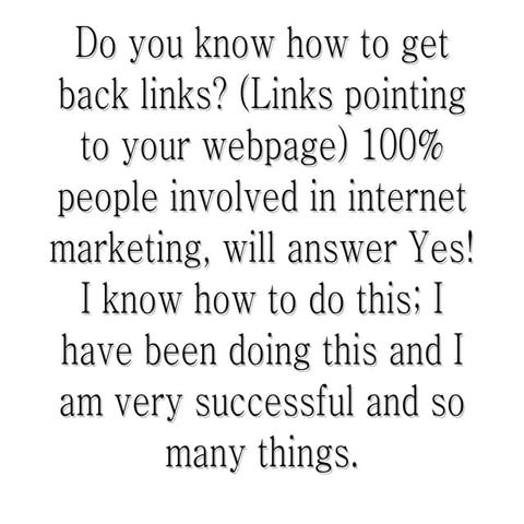 Do you know how to get back links