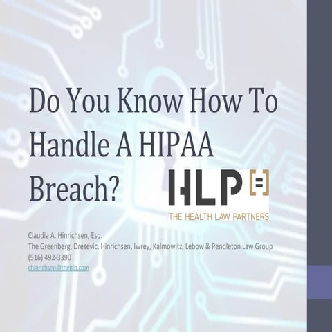 Do You Know How to Handle a HIPAA Breach?
