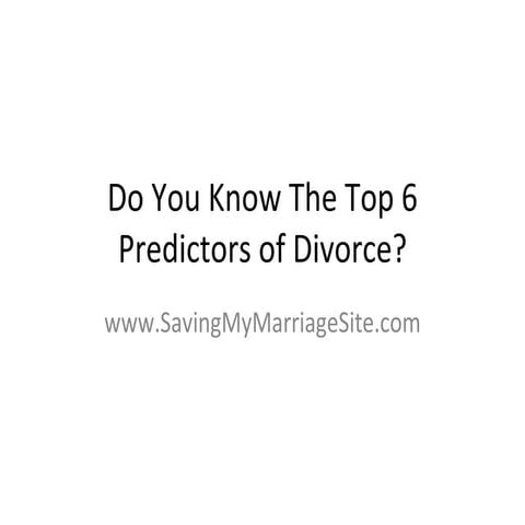 Do you know the top 6 predictors of