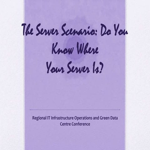 Do you know where your server is?