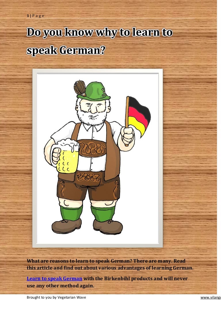 how to speak german