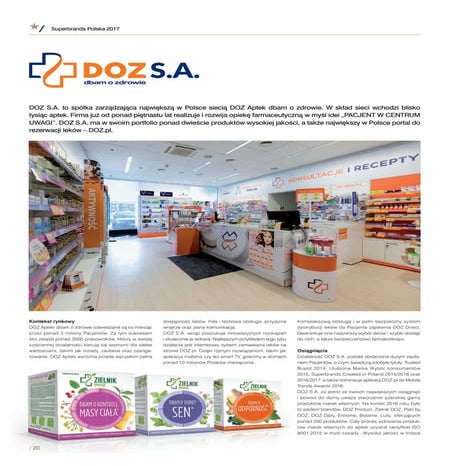 Case study marki DOZ z Albumu Superbrands Polska 2017 | PDF