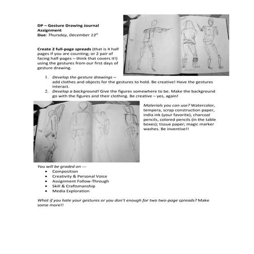 Dp   gesture drawing journal assignment