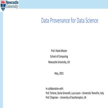 Data Provenance for Data Science