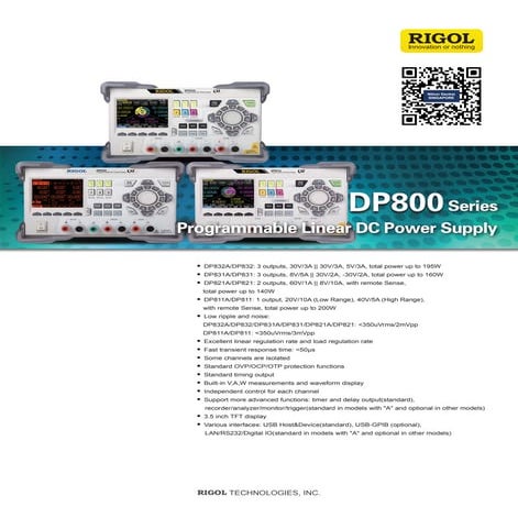 RIGOL  Programmable linear DC power supply DP800 Series