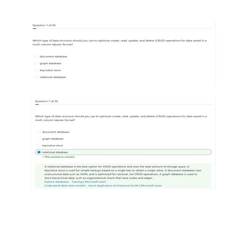 DP 900 Azure Data Fundamentals Quesions Microsoft