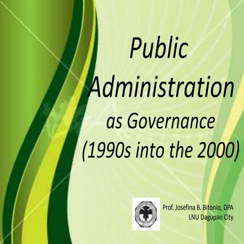 Public Administration  as Governance