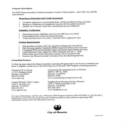 City of Phoenix Neighborhood Stabilization Program Part 2