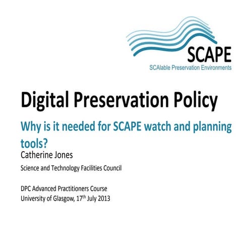 SCAPE general presentation | PPTX