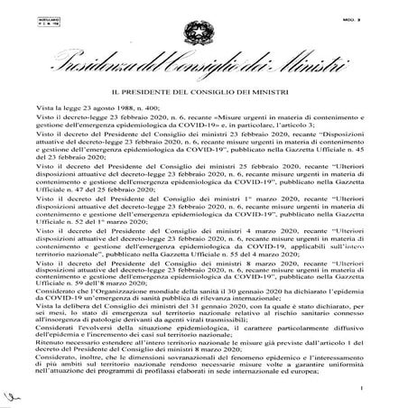 Dpcm 9 marzo 2020 | PDF