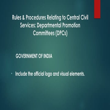Rules and regulations for DPC in Government Offices | PPTX