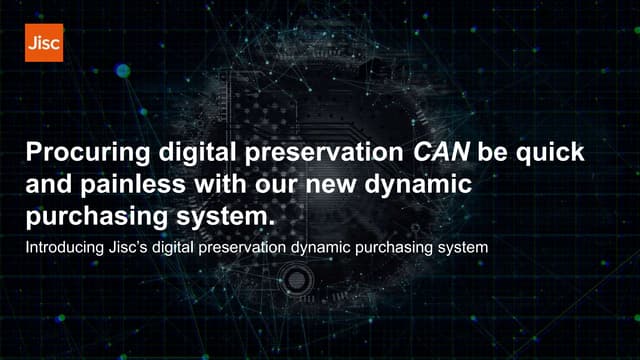 Procuring digital preservation CAN be quick and painless with our new dynamic...