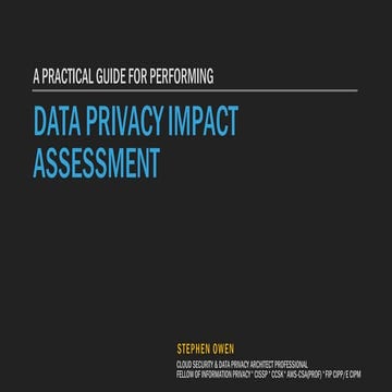 Data privacy impact assessment