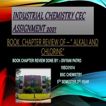alkali and chlorine manufacturing