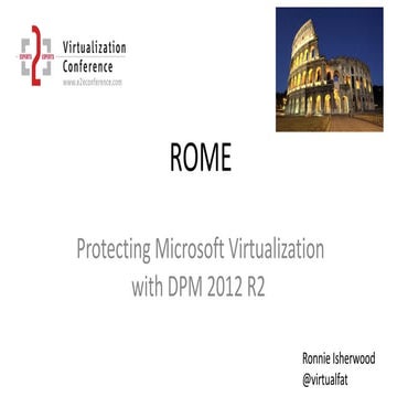 Protecting Microsoft Virtualization with DPM 2012 R2