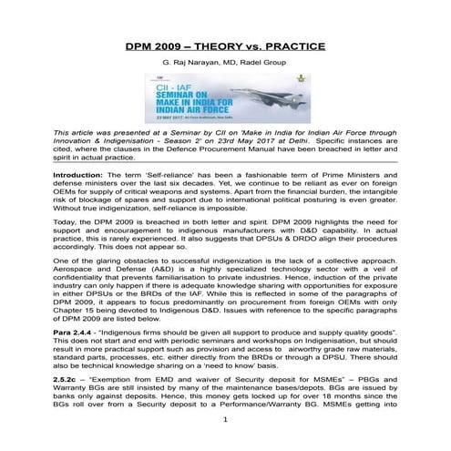 Defence Procurement - Theory vs Practice | PDF