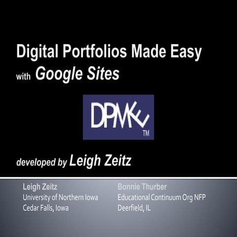 DPME: Digital Portfolios Made Easy with Google Apps @ ICE 2014