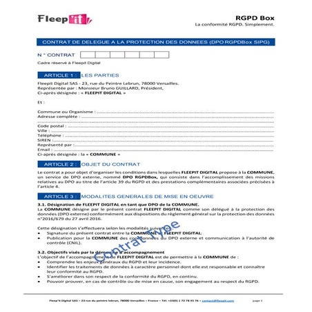 Contrat DPO Commune par RGPDBox | PDF