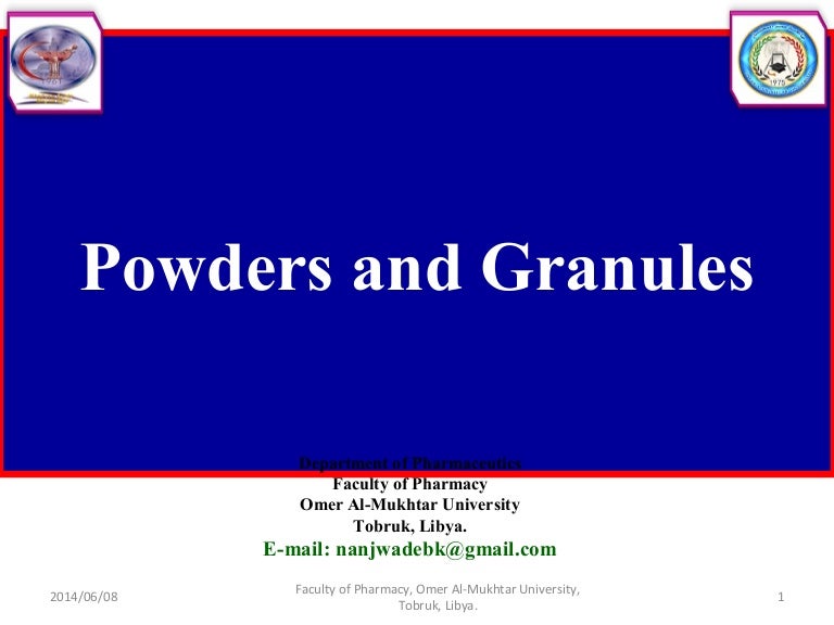 Powders and granules