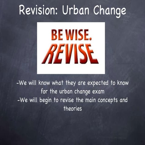 Managing Urban Change Revision