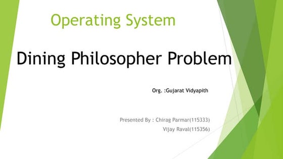 Dining Philosopher Problem and Solution | PPT