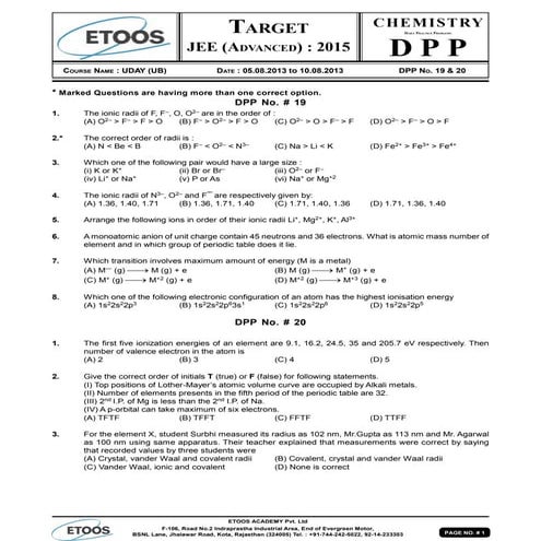 Dpp 01 periodic_table_jh_sir-3576 | PDF