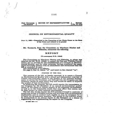 Congressional White Paper on a National Policy for the Environment | PDF