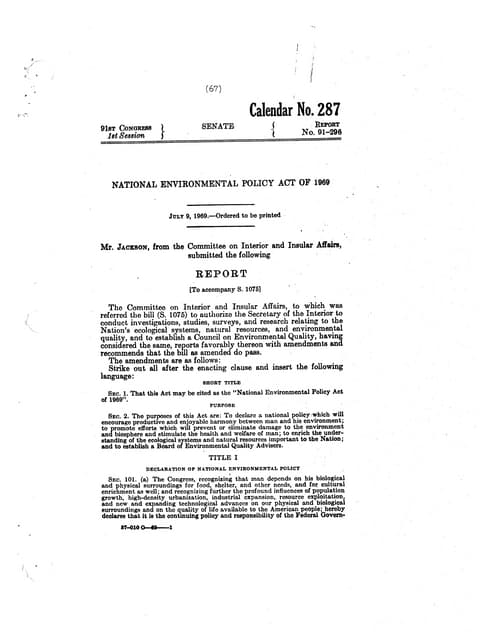 Senate Report on NEPA