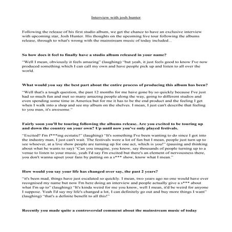Interview Transcript for magazine | DOCX