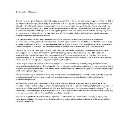 Script for documentary | DOCX