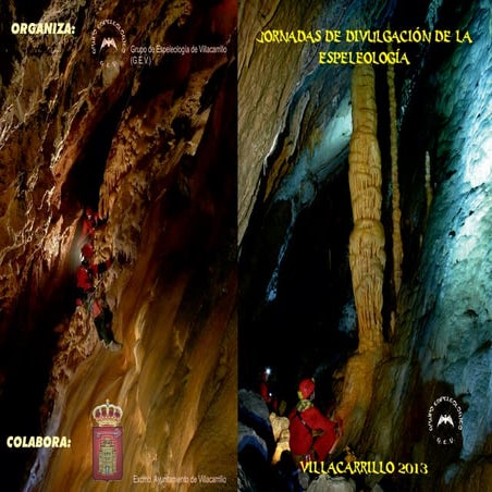 Díptico Jornadas de Divulgación de la Espeleología Villacarrillo 2013
