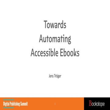 Towards automating accessible ebooks